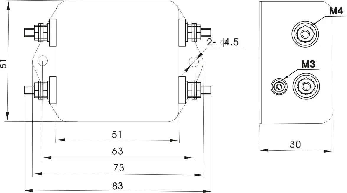 DBA3 Series EMI Power Filters